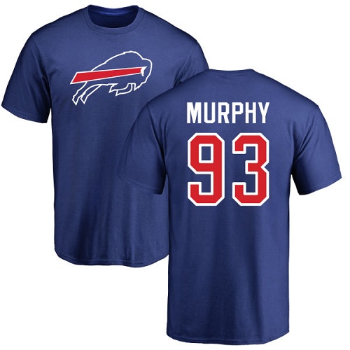 Men NFL Buffalo Bills #93 Trent Murphy Royal Blue Name and Number Logo T Shirt